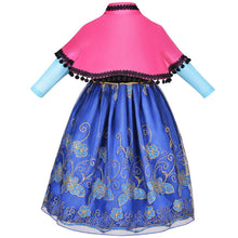 Load image into Gallery viewer, Kids Frozen Costume Princess Anna Cosplay Dress With Accessories and Cape For Girs Birthday and Party