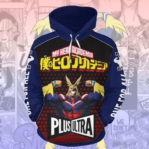 Mens My Hero Academia Printed Pullover Trainning Suit Hoodie Sweatshirt