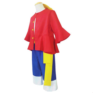 One Piece Costume Monkey D Luffy Cosplay Set with Hat For Mens Halloween Costumes