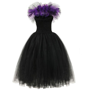 For Kids Maleficent Costume Evil Witch Cosplay Set With Wings and Horn Hat For Halloween Party