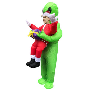 Inflatable Alien Catch Santa Claus Cosplay Costume Halloween Christmas Party For Adults