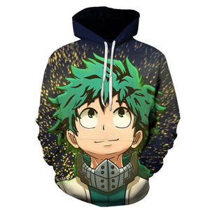 Mens My Hero Academia Printed Pullover Trainning Suit Hoodie Sweatshirt