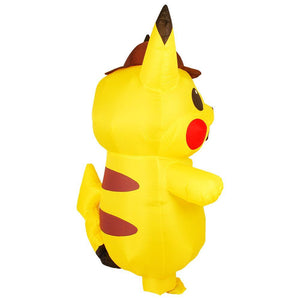 Inflatable Pokemon Detective Pikachu Cosplay Costume Halloween Christmas Party For Adults and Kids