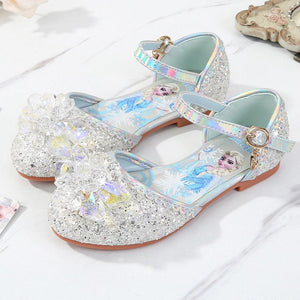 Kids Disney Frozen Costume Princess Elsa Anna Cosplay Crystal Flat Shoes