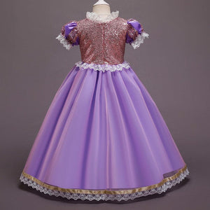 Girls Frozen Costume Princess Anna Cosplay Dress Birthday or Party With Accessories