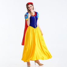 Load image into Gallery viewer, Snow White Costume Dress for Adult Classic Princess Cosplay with Cloak Headband