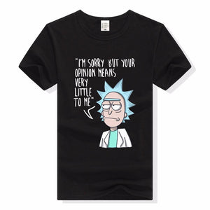 Mens Rick and Morty Cotton Tee Shirt Crew Neck Printed Summer Casual Tops
