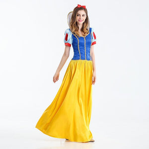 Larger Skirt Snow White Costume Dress for Adult Classic Princess Cosplay