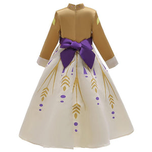 Kids Frozen Costume Princess Anna Cosplay Birthday or Party Dress With Accessories