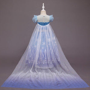 Costume Princess Elsa Cosplay Dress with Robe For Girls Birthday Party Dress With Accessories