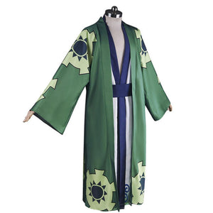 One Piece Costume Roronoa Zoro Wano Country Cosplay Kimono Set For Mens Halloween Costumes