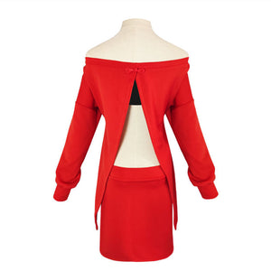 Women Spy x Family Costume Yor Forger Briar Normal Red Outfit with Accessories