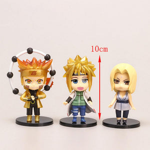 6Pcs 9cm Cute Chibi Naruto Figure Naruto 4th Hokage Orochimaru Figure Toys