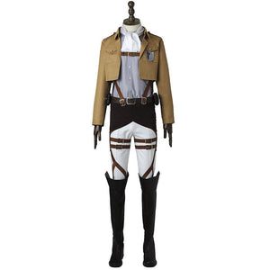 Mens Attack On Titan Costume Levi Ackerman Cosplay Battle Full Set Costume
