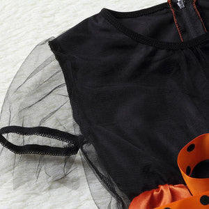 Girls Witch Costume Dress Halloween Witch Cosplay Dress with Witch Hat