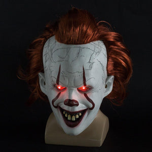 LED Light Joker Pennywise Mask Stephen King It Chapter Cosplay Latex Masks