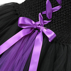 For Kids Maleficent Costume Evil Witch Cosplay Set With Wings and Horn Hat For Halloween Party