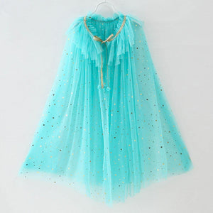 Kids Frozen Snow White Beauty and the Beast Costume Princess Elsa Anna Belle Cosplay Rainbow Capes Robe