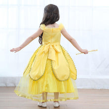 Load image into Gallery viewer, Kid&#39;s Beauty and the Beast Princess Belle Costumes Chiffon Dress With Accessories For Girls