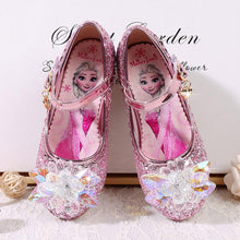 Load image into Gallery viewer, Kids Disney Frozen Costume Princess Elsa Anna Cosplay Crystal Low Heel Shoes