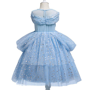 Costume Princess Elsa Cosplay Dress For Girls Birthday Party Dress With Accessories