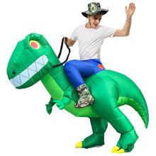 Load image into Gallery viewer, Inflatable Dinosaur Costume T-Rex Dino Rider Outfit Halloween Cosplay Blow Up Costume For Kids and Adults
