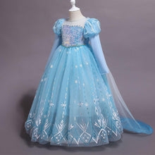 Load image into Gallery viewer, Costume Princess Elsa Cosplay Dress with Robe For Girls Birthday Party Dress With Accessories