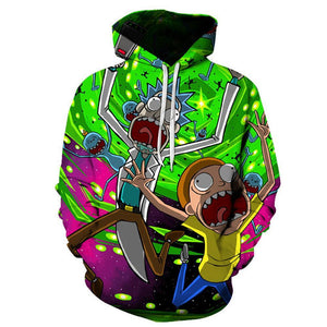 Mens Rick and Morty Hoodies Pullover 3D Printed Sweatshirts
