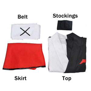 4 PCS Danganronpa Costume Monokuma Cosplay Suit Set Black and White