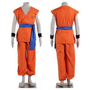 Men and Kids Dragon Ball Costume Son Goku Cosplay Practice Clothes Full Set With Shoes