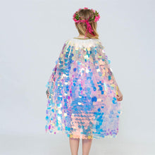 Load image into Gallery viewer, Kids Frozen Snow White Beauty and the Beast Costume Princess Elsa Anna Belle Cosplay Rainbow Sequin Capes Robe