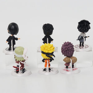 6PCS 7cm Naruto Figure Cute Chibi Naruto Itachi Gaara Tobi Figure Toys