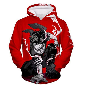 Mens My Hero Academia Printed Pullover Trainning Suit Hoodie Sweatshirt