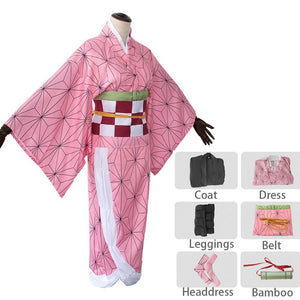 Demon Slayer Cosplay Sets Costume Kamado Tanjirou Nezuko Agatsuma Zenitsu