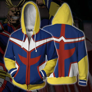 Mens My Hero Academia Printed Zippered Trainning Suit Hoodie Sweatshirt