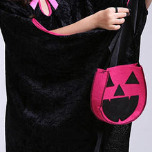 Load image into Gallery viewer, Girls Witch Costume Black Cat Robe Halloween Witch Cosplay Robe with Witch Hat