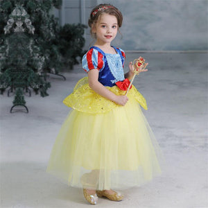 Snow White Costume Princess Costumes Puff Sleeve Dress With Accessories For Kids