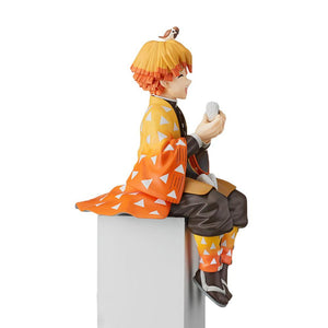 5 inch Demon Slayer Figure Kamado Agatsuma Zenitsu Eatting Rice ball Sitting Cute Chibi Toys