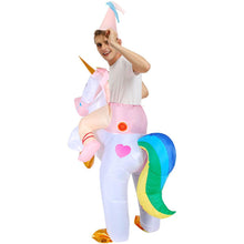 Load image into Gallery viewer, Inflatable Rainbow Tail Unicorn Cosplay Costume Halloween Christmas Party For Adults and Kids