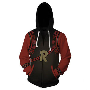 Mens My Hero Academia Printed Zippered Trainning Suit Hoodie Sweatshirt