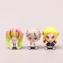 Load image into Gallery viewer, 6Pcs Demon Slayer Figure Rengoku Kyoujurou Kanroji Mitsuri Iguro Obanai Cute Chibi Toys