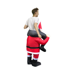 Load image into Gallery viewer, Inflatable Santa Claus Rider Cosplay Costume Blow Up Suit Halloween Christmas Party For Adults