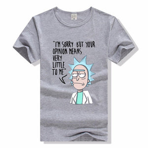 Mens Rick and Morty Cotton Tee Shirt Crew Neck Printed Summer Casual Tops
