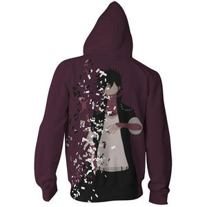 Mens My Hero Academia Printed Zippered Trainning Suit Hoodie Sweatshirt