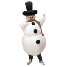 Load image into Gallery viewer, Inflatable Snowman Cosplay Costume Blow Up Suit Halloween Christmas Party For Adults and Kids