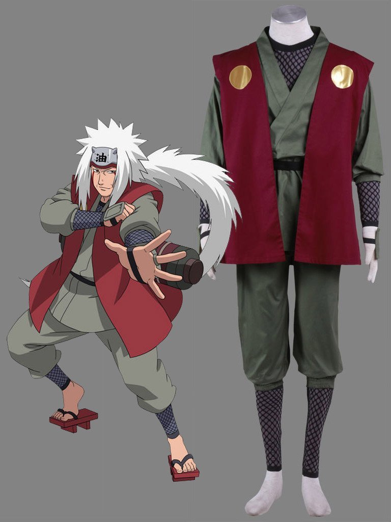 Naruto Shippuden Jiraiya Cosplay Set Halloween Costume