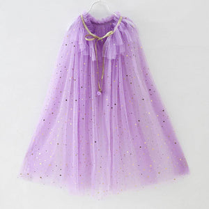 Kids Frozen Snow White Beauty and the Beast Costume Princess Elsa Anna Belle Cosplay Rainbow Capes Robe