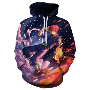 Mens My Hero Academia Printed Pullover Trainning Suit Hoodie Sweatshirt