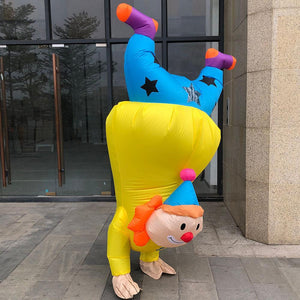 Inflatable Handstand Joker Cosplay Costume Blow Up Suit Halloween party For Adults