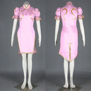 Women and Kids Street Fighter Costume Chun Li Cosplay Pink Fighting Suite Set